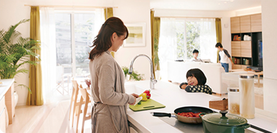 キッチンとリビング